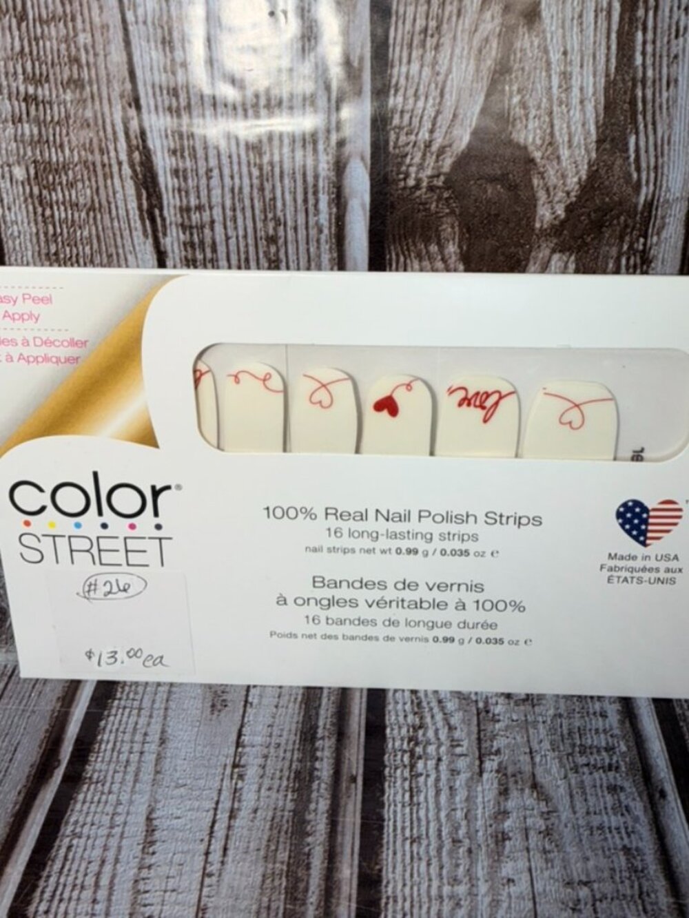 Love Letter Color Street Nail Polish Strips Retired White Red Heart Nail Art